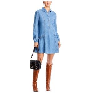 Veronica Beard Chaia Denim Shirt Dress in Iceberg Size 0